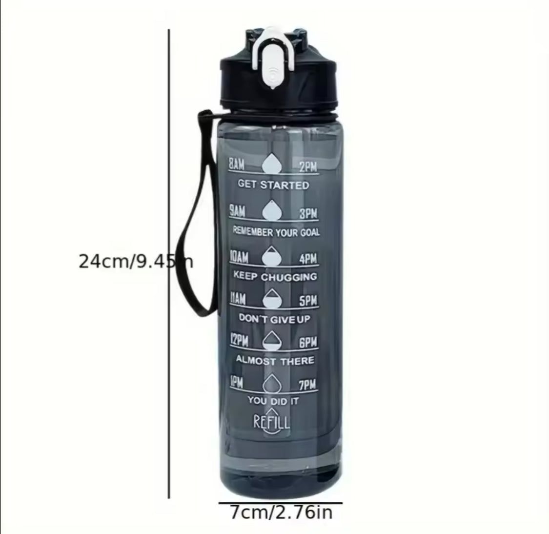 800ml Sports Water Bottle, Portable Large Bottle With Straw, Transparent Refillable Leakproof Water Bottle 800ml Sports Water Bottle, Portable Large Bottle With Straw, Transparent Refillable Leakproof Water Bottle